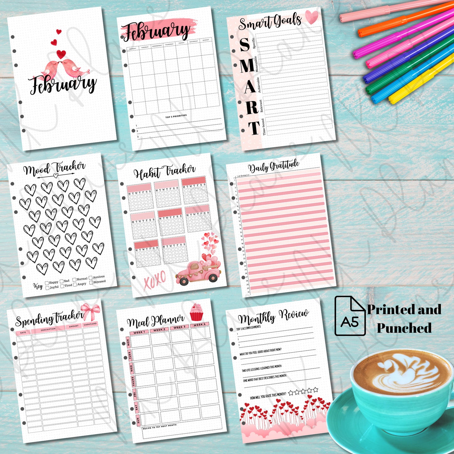 6 months of monthly planner inserts