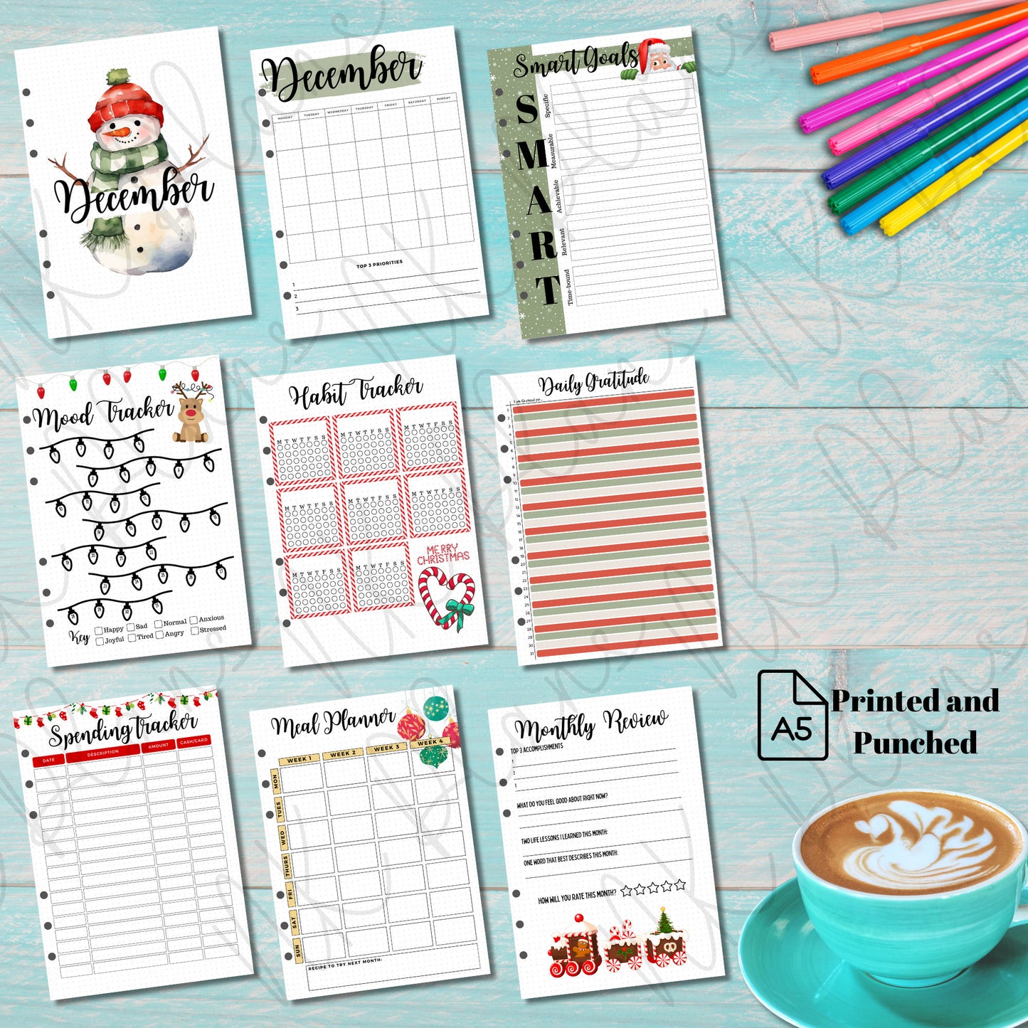 12 months of monthly planner inserts