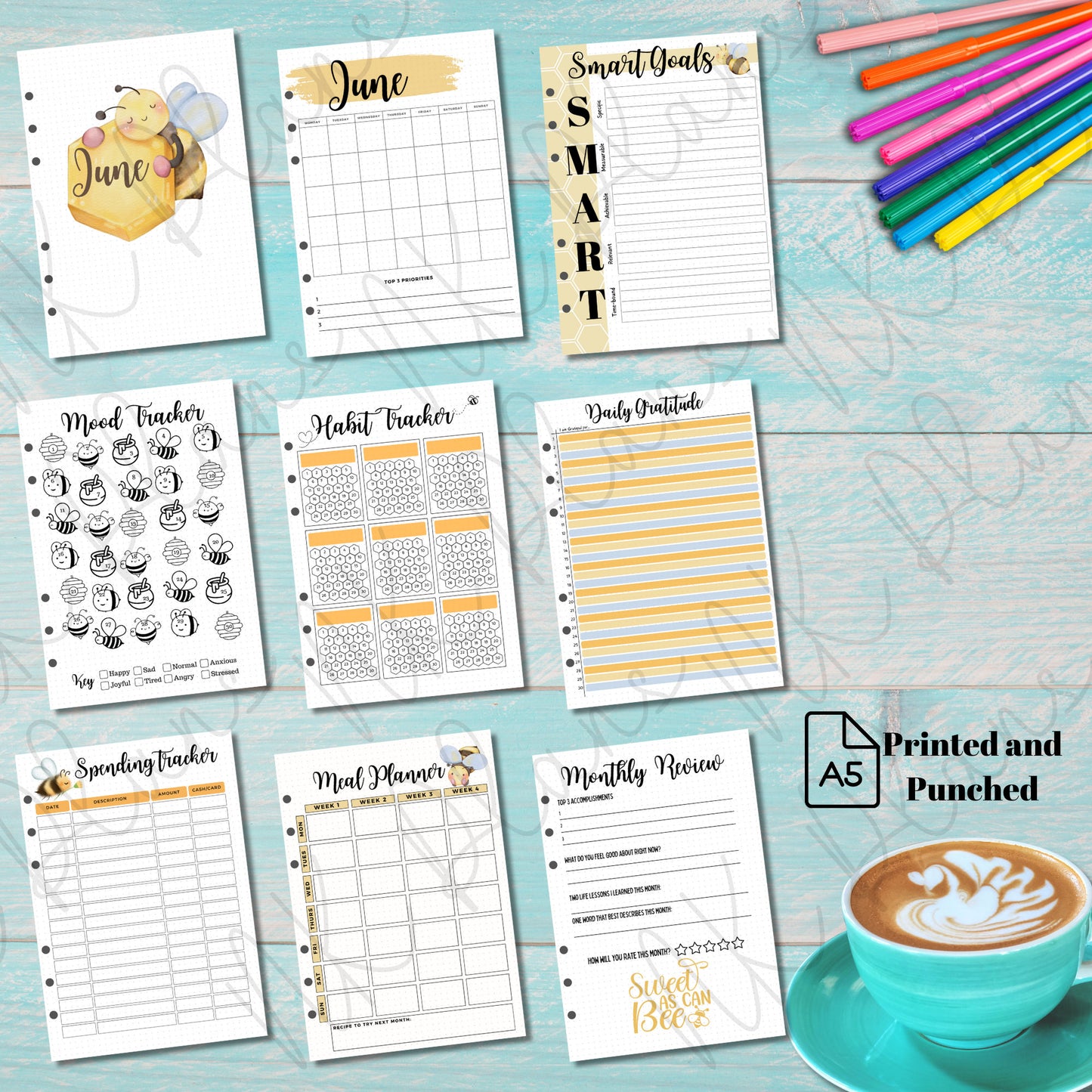 6 months of monthly planner inserts