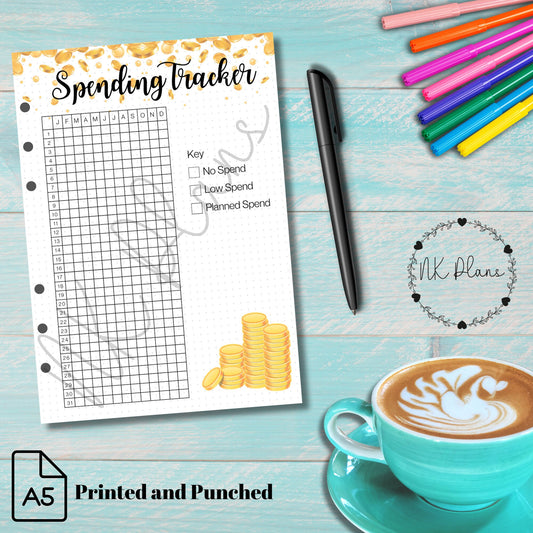 yearly spending tracker planner inserts