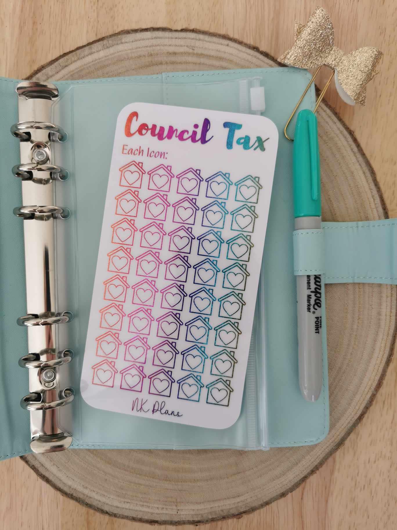 Council Tax savings tracker. savings tracker, A6 savings tracker. budgeting.