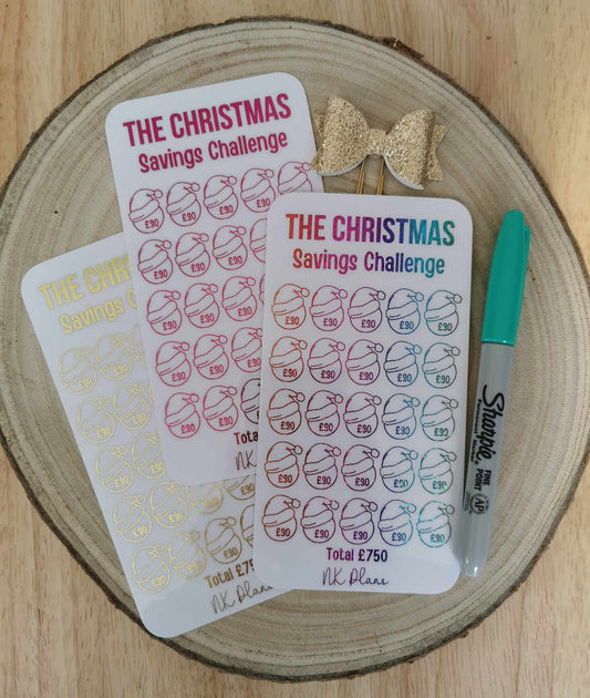 Christmas savings tracker. savings tracker, A6 savings tracker. budgeting.