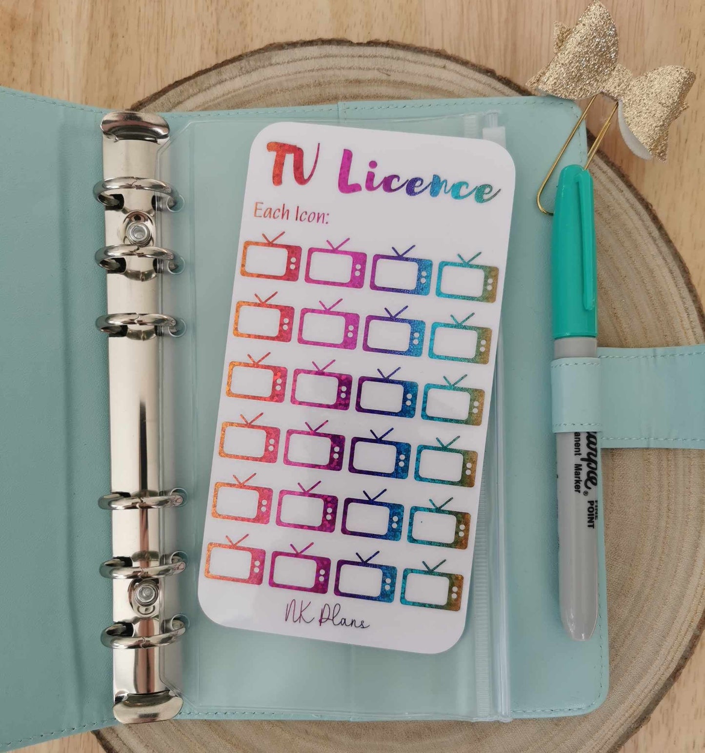 TV Licence savings tracker. savings tracker, A6 savings tracker. budgeting.