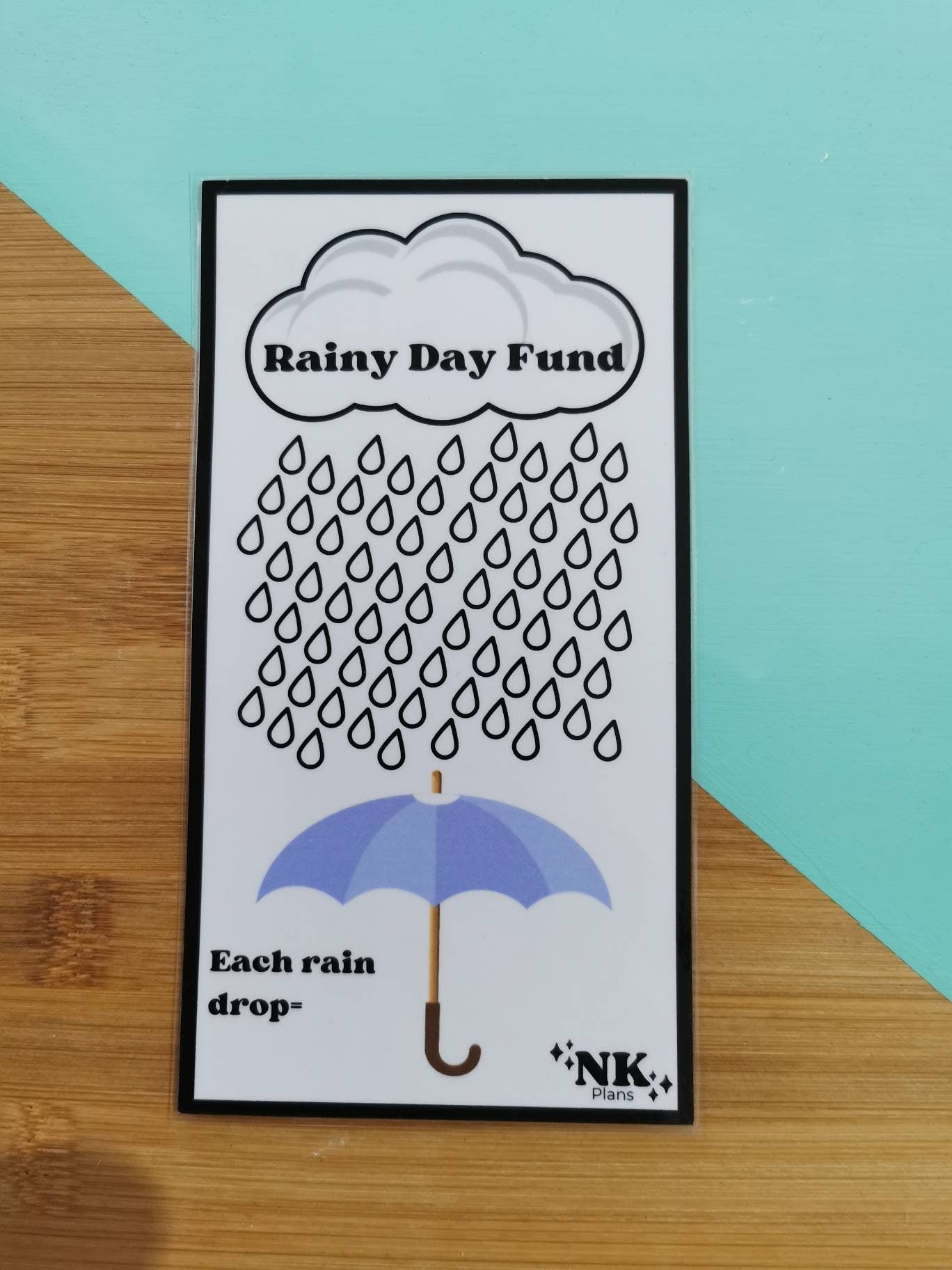 Rainy day savings tracker. savings tracker, budgeting.