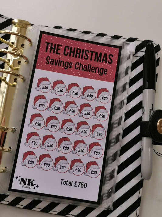 Christmas savings. Christmas savings challenge. savings tracker, budgeting. A6 savings challenge.