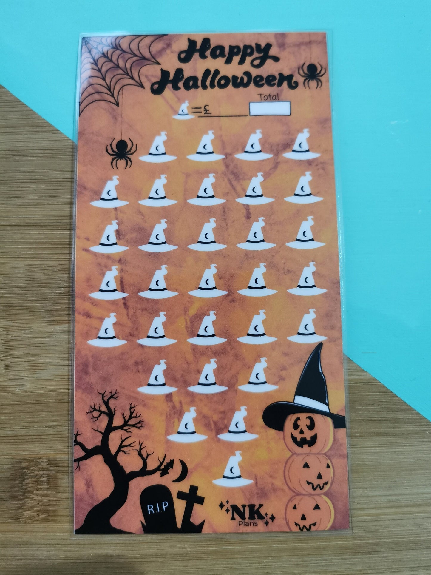 Halloween savings tracker. savings challenge. savings tracker, budgeting. A6 savings challenge.