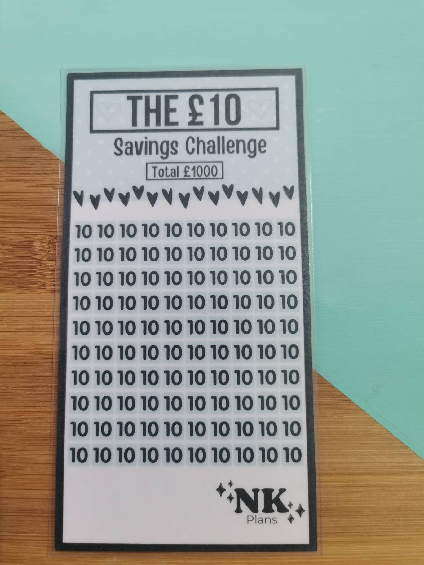 10 pounds savings tracker. savings tracker, A6 savings tracker. budgeting.