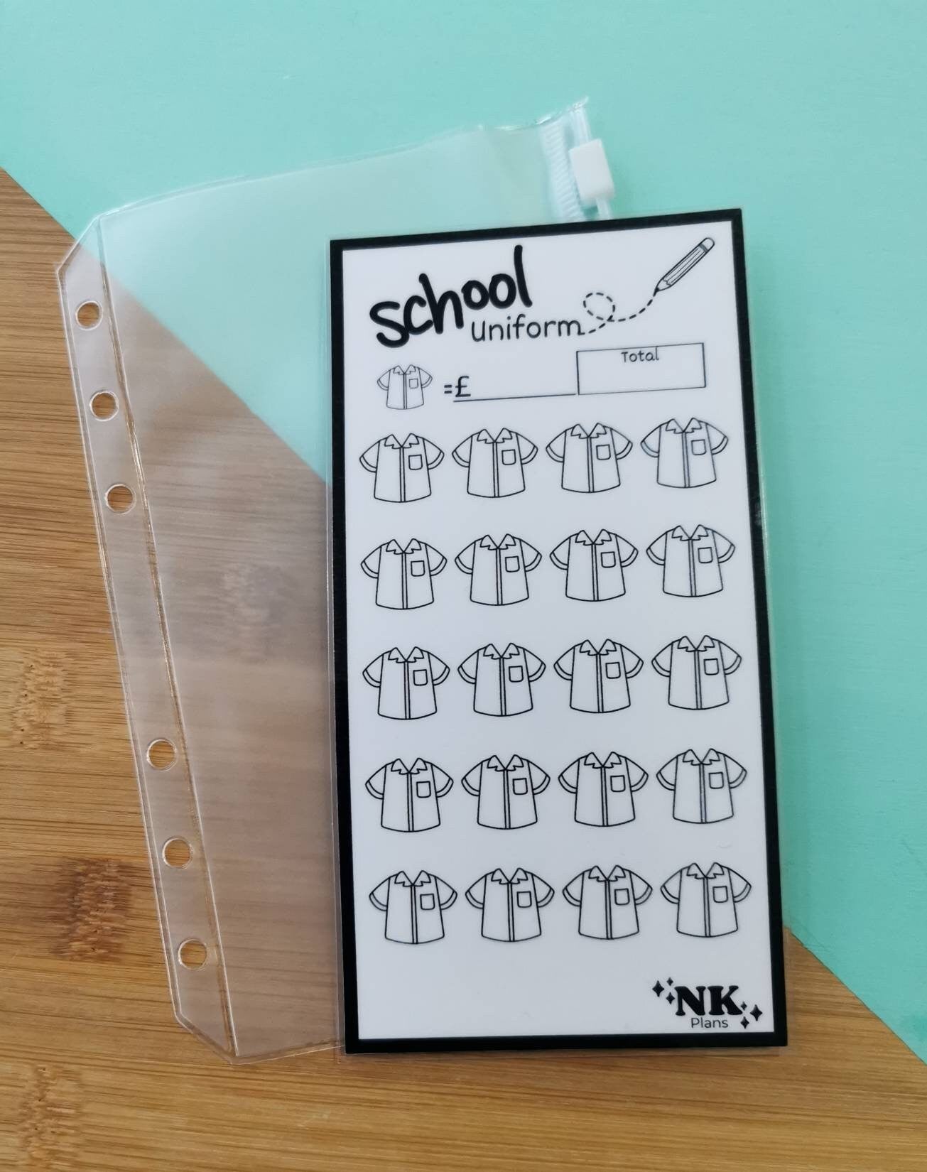 School Uniform savings tracker. savings tracker, A6 savings tracker. budgeting.