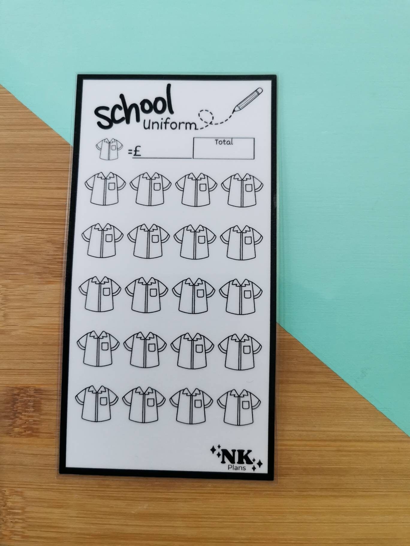 School Uniform savings tracker. savings tracker, A6 savings tracker. budgeting.