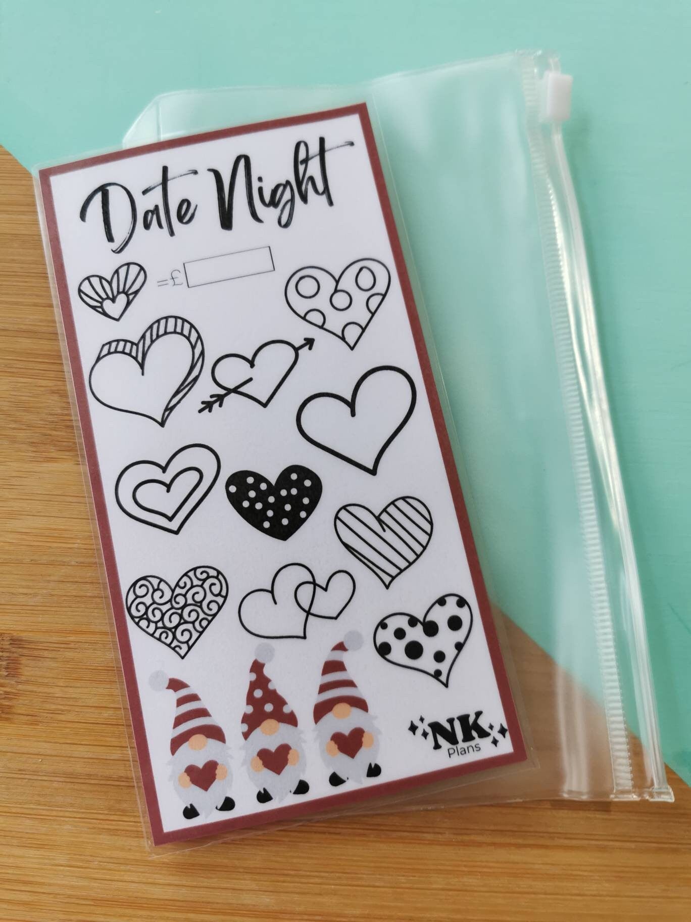 Date Night savings tracker. savings tracker, A6 savings tracker. budgeting.