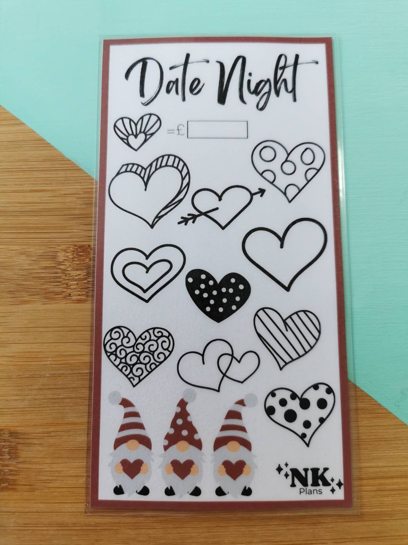 Date Night savings tracker. savings tracker, A6 savings tracker. budgeting.