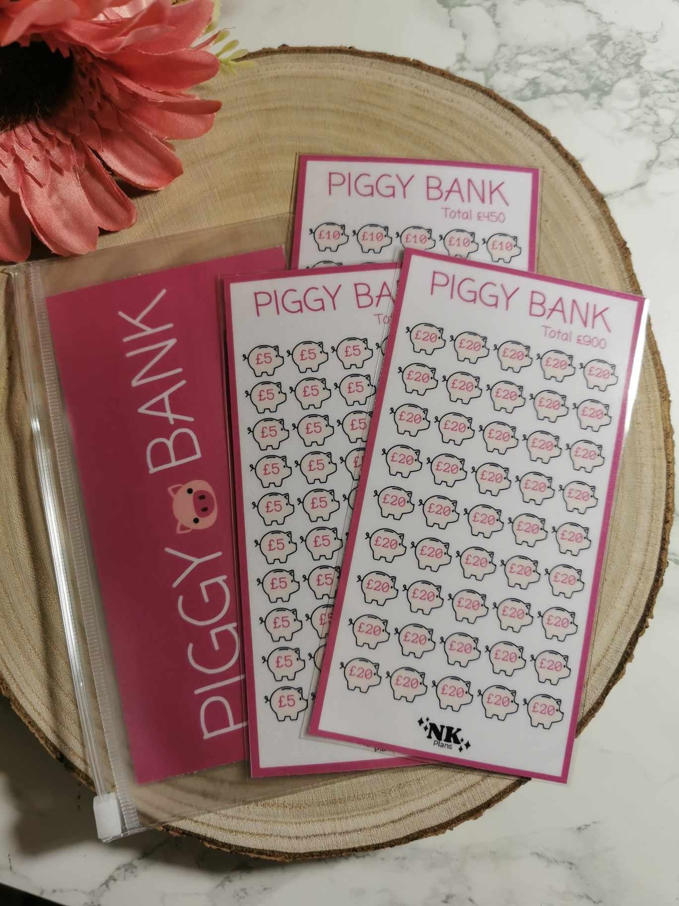 Piggy bank savings tracker bundle. savings tracker, A6 savings tracker. budgeting.