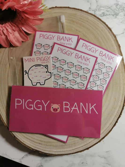 Piggy bank savings tracker bundle. savings tracker, A6 savings tracker. budgeting.